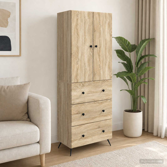vidaXL Cabinet Set 2 pcs 66 x 34.5 x 90 cm Engineered Wood Sonoma Oak
