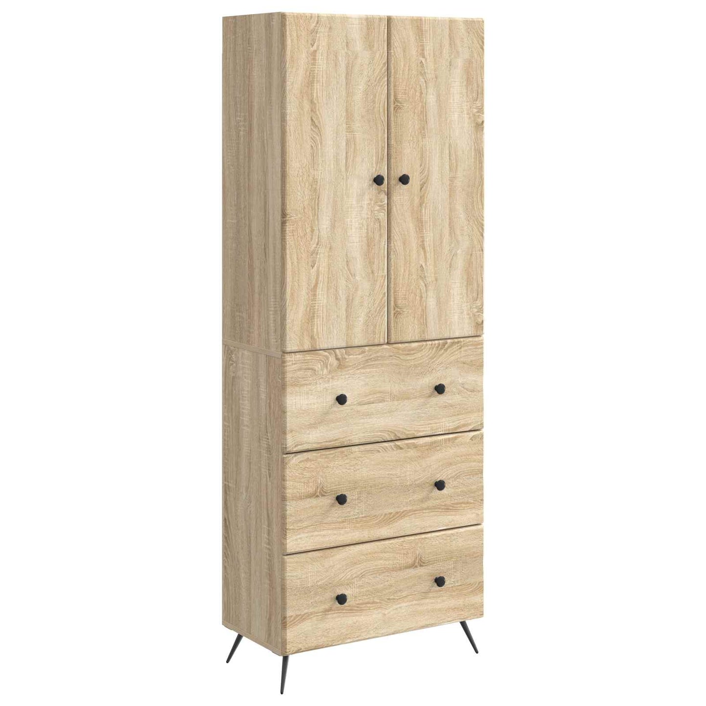 vidaXL Cabinet Set 2 pcs 66 x 34.5 x 90 cm Engineered Wood Sonoma Oak