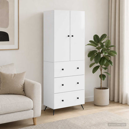 vidaXL Cabinet Set 2 pcs High Gloss White 66 x 34.5 x 90 cm