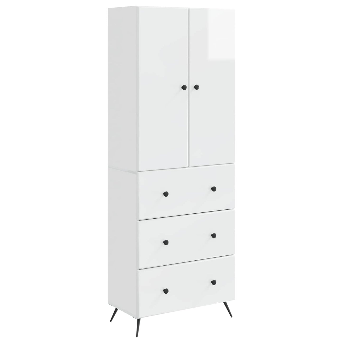 vidaXL Cabinet Set 2 pcs High Gloss White 66 x 34.5 x 90 cm