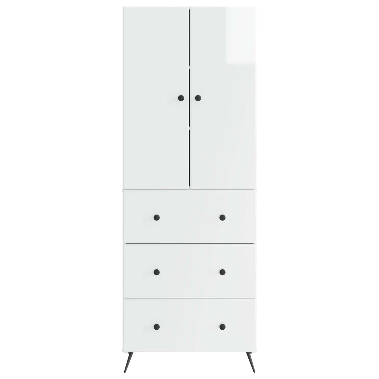 vidaXL Cabinet Set 2 pcs High Gloss White 66 x 34.5 x 90 cm