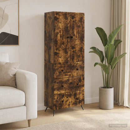 vidaXL Cabinet Set 2 pcs 66 x 34.5 x 90 cm Engineered Wood Smoked Oak
