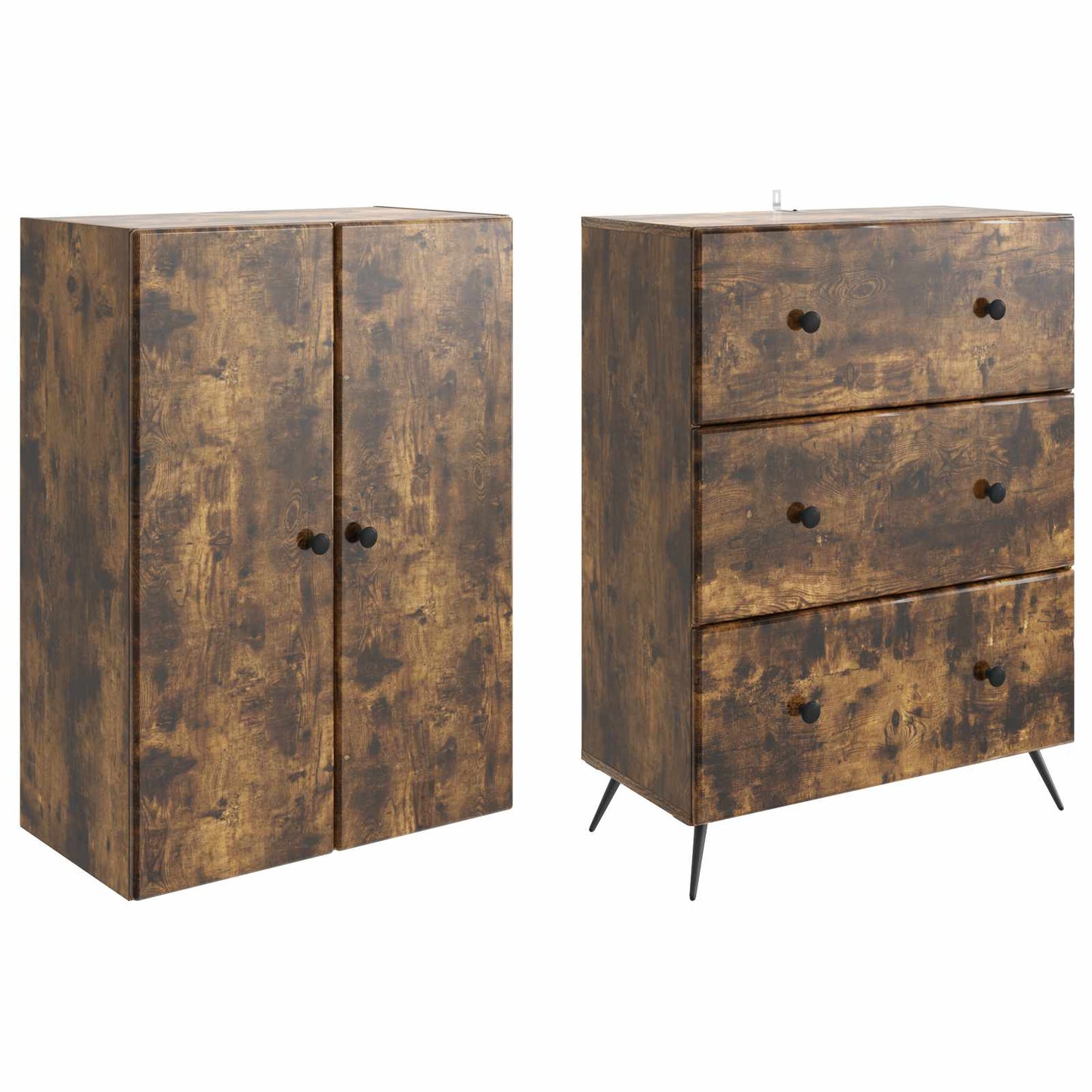 vidaXL Cabinet Set 2 pcs Smoked Oak 66 x 34.5 x 90 cm Engineered Wood