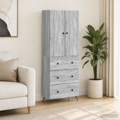 vidaXL Cabinet Set 2 pcs 66 x 34.5 x 90 cm Engineered Wood Grey Sonoma