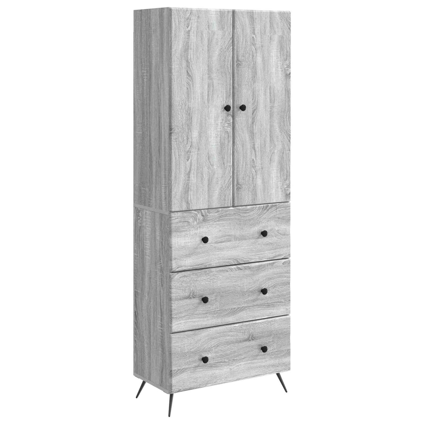 vidaXL Cabinet Set 2 pcs Grey Sonoma 66 x 34.5 x 90 cm Engineered Wood