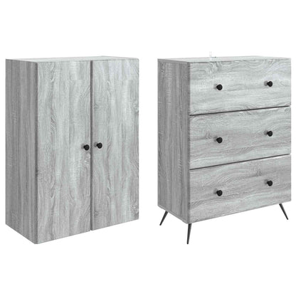 vidaXL Cabinet Set 2 pcs Grey Sonoma 66 x 34.5 x 90 cm Engineered Wood