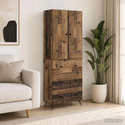 vidaXL Cabinet Set 2 pcs 66 x 34.5 x 90 cm Engineered Wood Old Wood