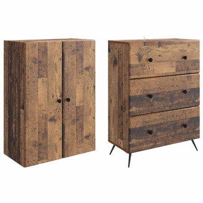 vidaXL Cabinet Set 2 pcs 66 x 34.5 x 90 cm Engineered Wood Old Wood