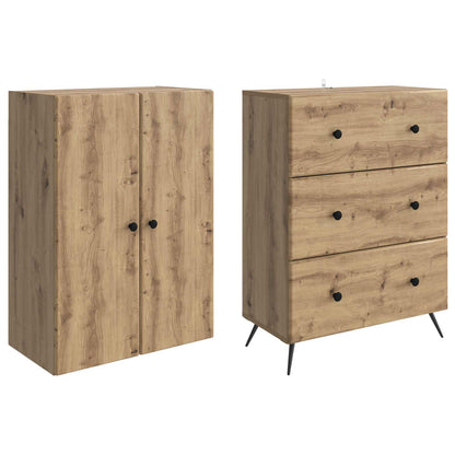 vidaXL Cabinet Set 2 pcs 66 x 34.5 x 90 cm Engineered Wood Artisan Oak