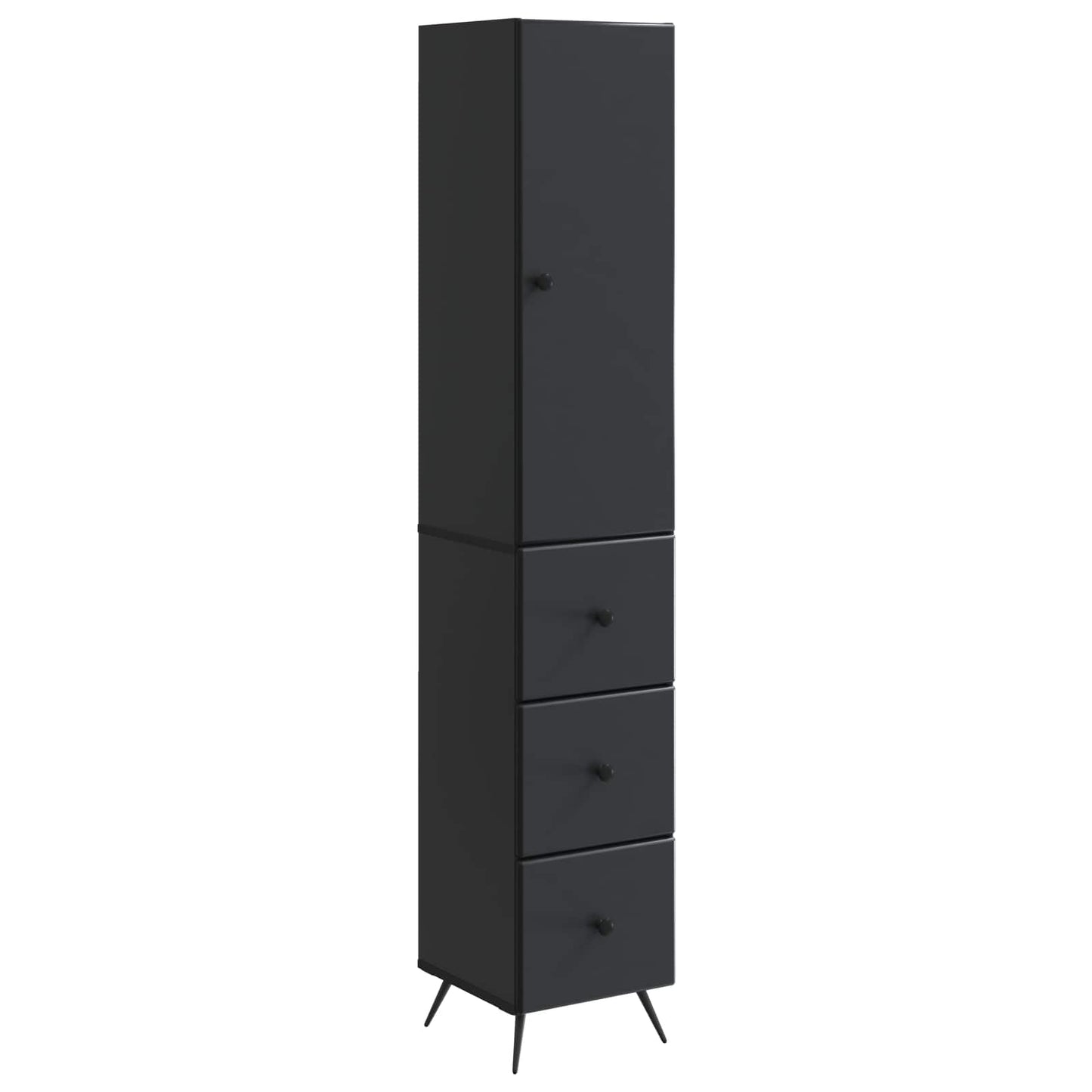 vidaXL Cabinet Set 2 pcs Black 34.5 x 34.5 x 90 cm Engineered Wood