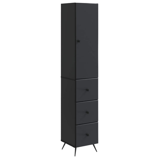 vidaXL Cabinet Set 2 pcs Black 34.5 x 34.5 x 90 cm Engineered Wood