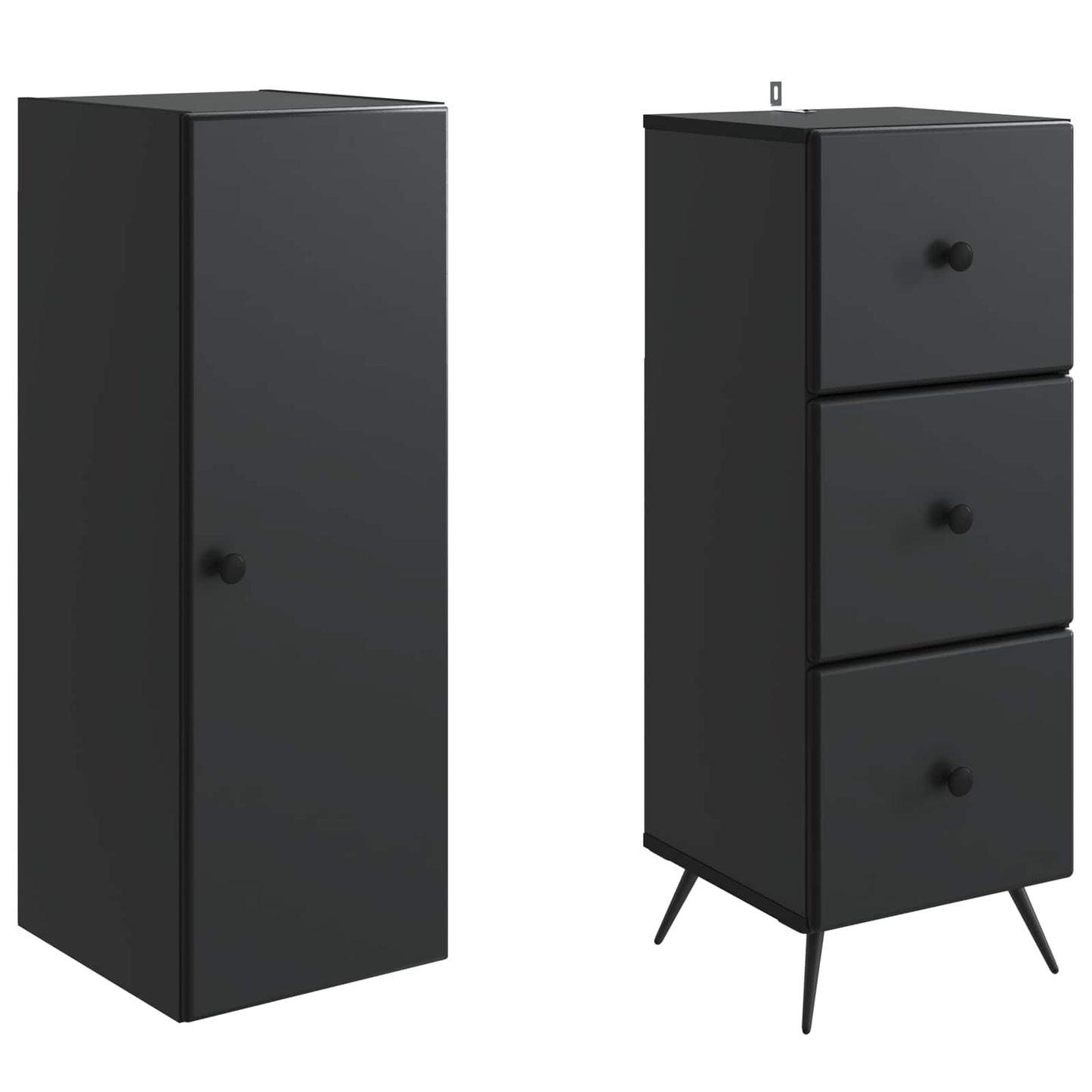vidaXL Cabinet Set 2 pcs 34.5 x 34.5 x 90 cm Engineered Wood Black