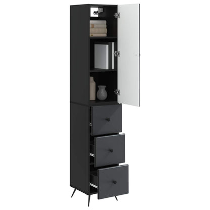 vidaXL Cabinet Set 2 pcs 34.5 x 34.5 x 90 cm Engineered Wood Black