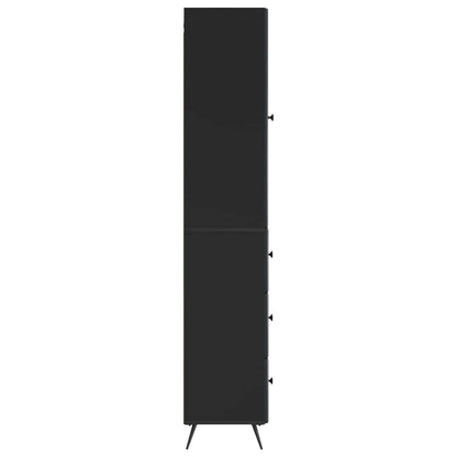vidaXL Cabinet Set 2 pcs Black 34.5 x 34.5 x 90 cm Engineered Wood