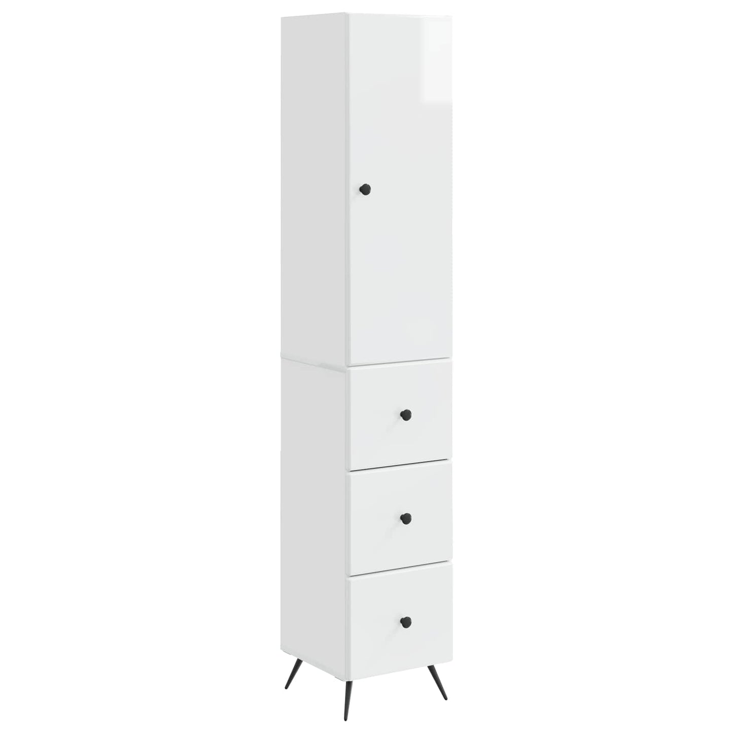 vidaXL Cabinet Set 2 pcs High Gloss White 34.5 x 34.5 x 90 cm