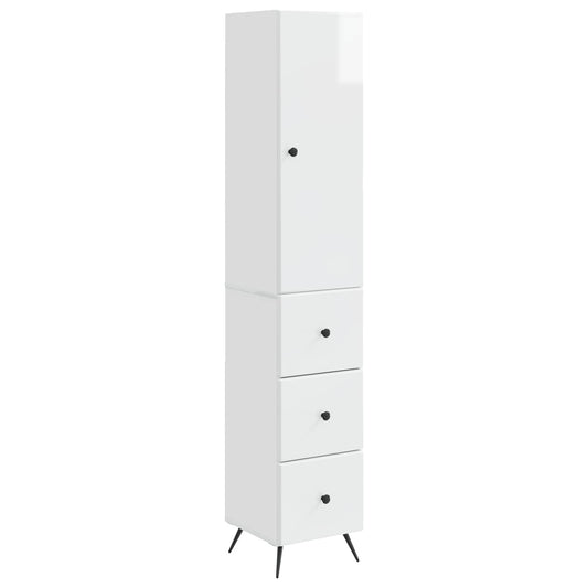 vidaXL Cabinet Set 2 pcs High Gloss White 34.5 x 34.5 x 90 cm