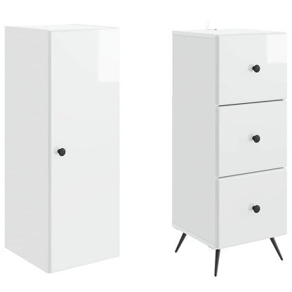 vidaXL Cabinet Set 2 pcs High Gloss White 34.5 x 34.5 x 90 cm