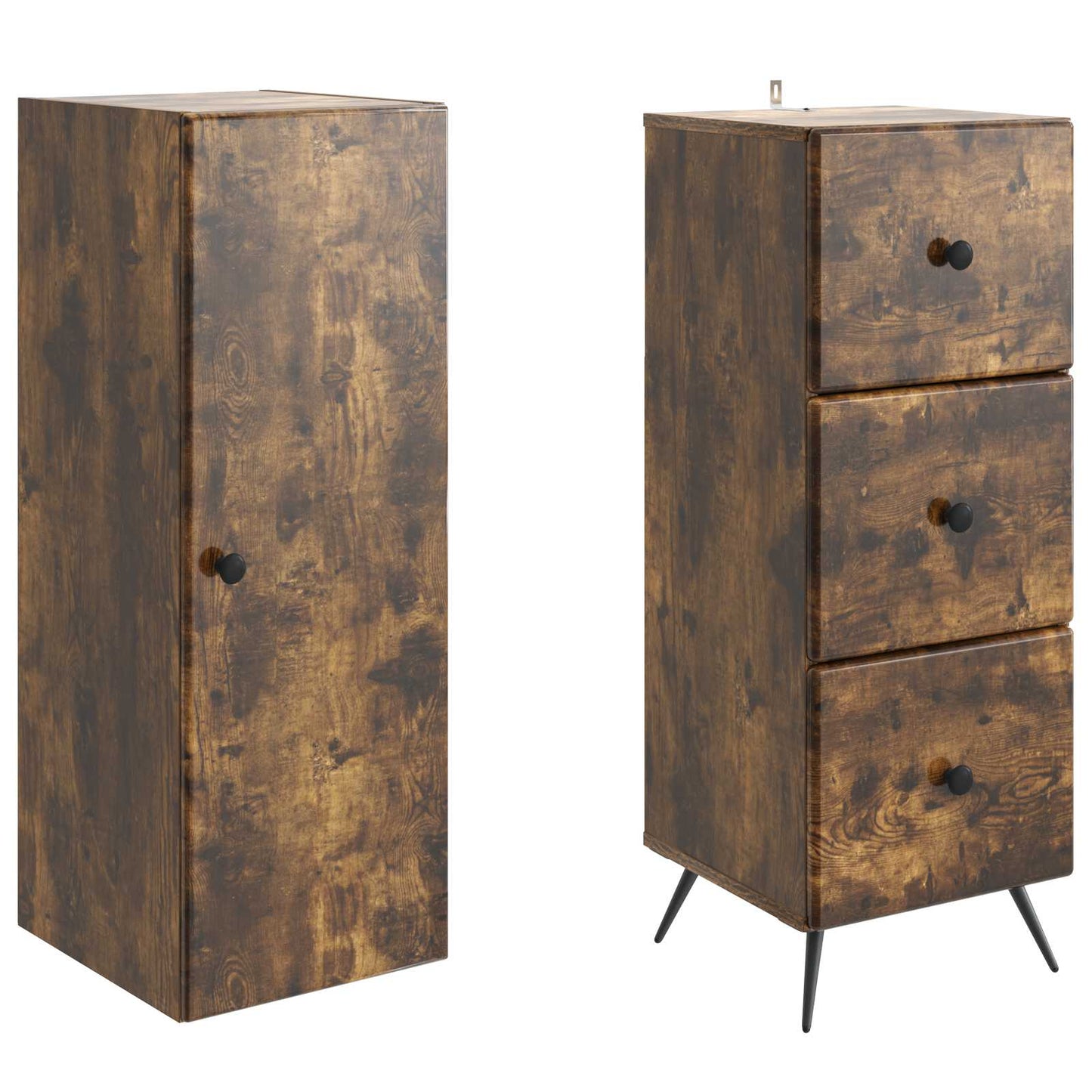vidaXL Cabinet Set 2 pcs Smoked Oak 34.5 x 34.5 x 90 cm
