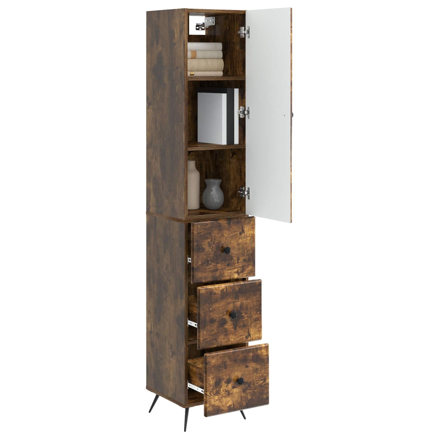 vidaXL Cabinet Set 2 pcs Smoked Oak 34.5 x 34.5 x 90 cm