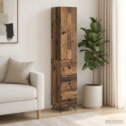 vidaXL Cabinet Set 2 pcs Old Wood 34.5 x 34.5 x 90 cm Engineered Wood