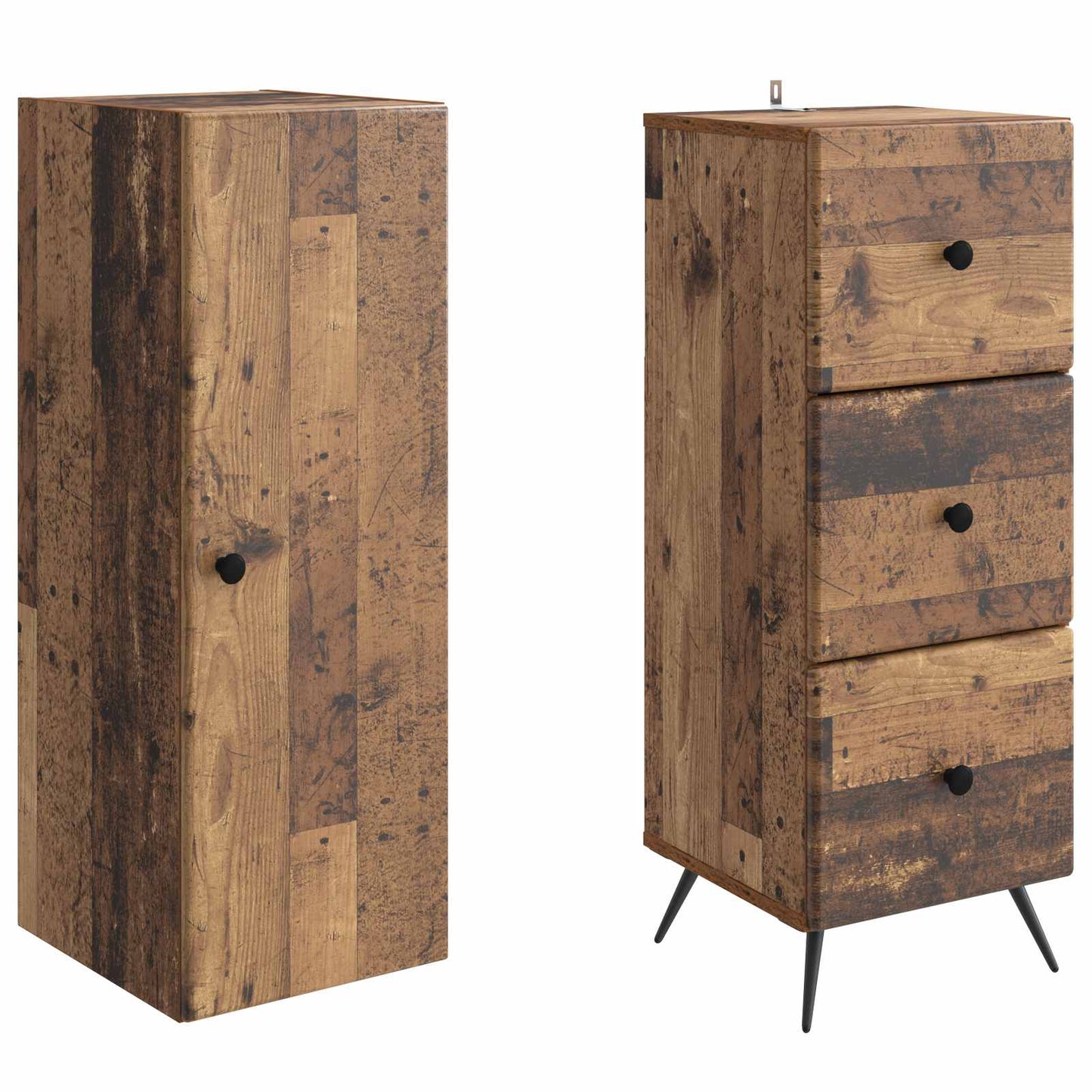 vidaXL Cabinet Set 2 pcs 34.5 x 34.5 x 90 cm Engineered Wood Old Wood