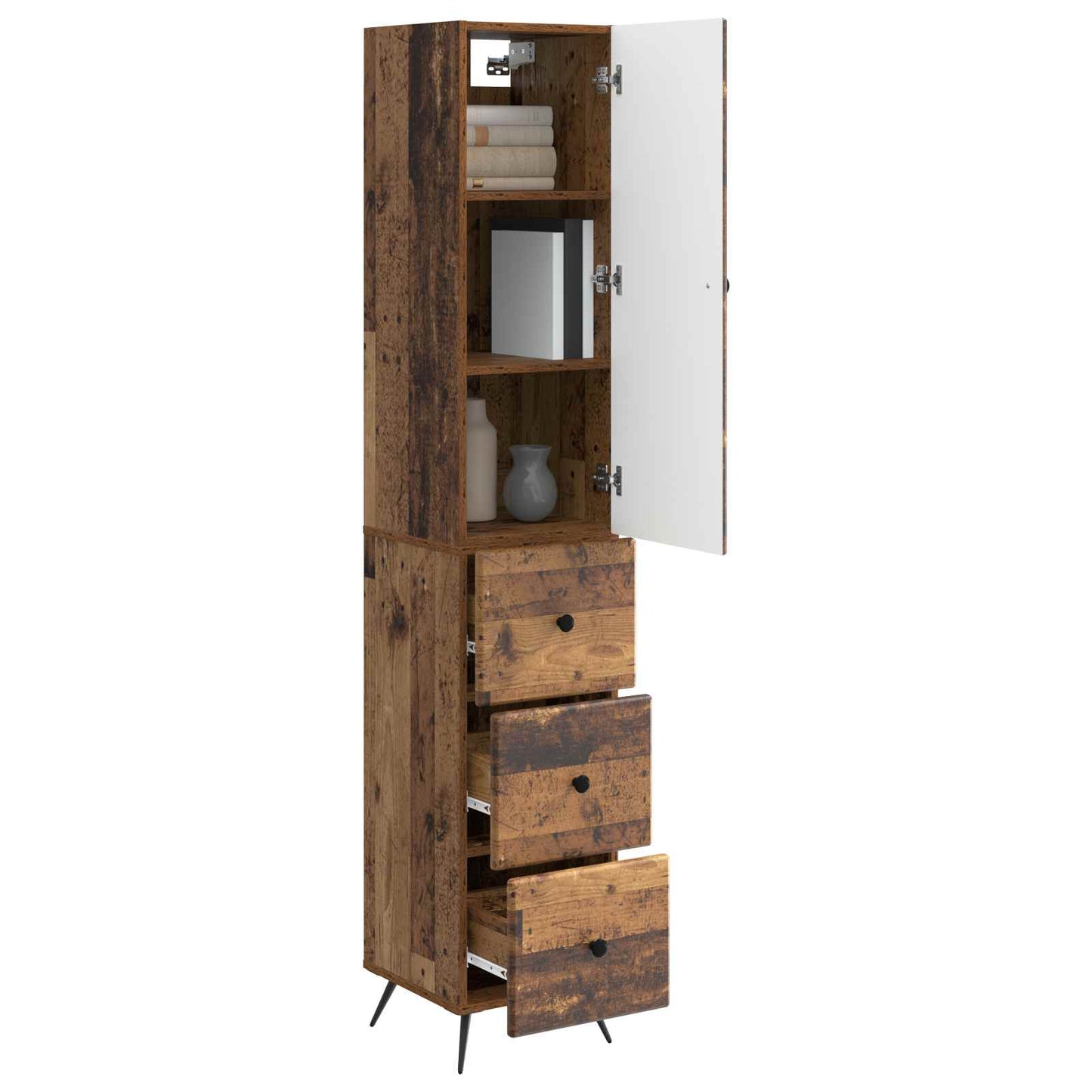 vidaXL Cabinet Set 2 pcs 34.5 x 34.5 x 90 cm Engineered Wood Old Wood