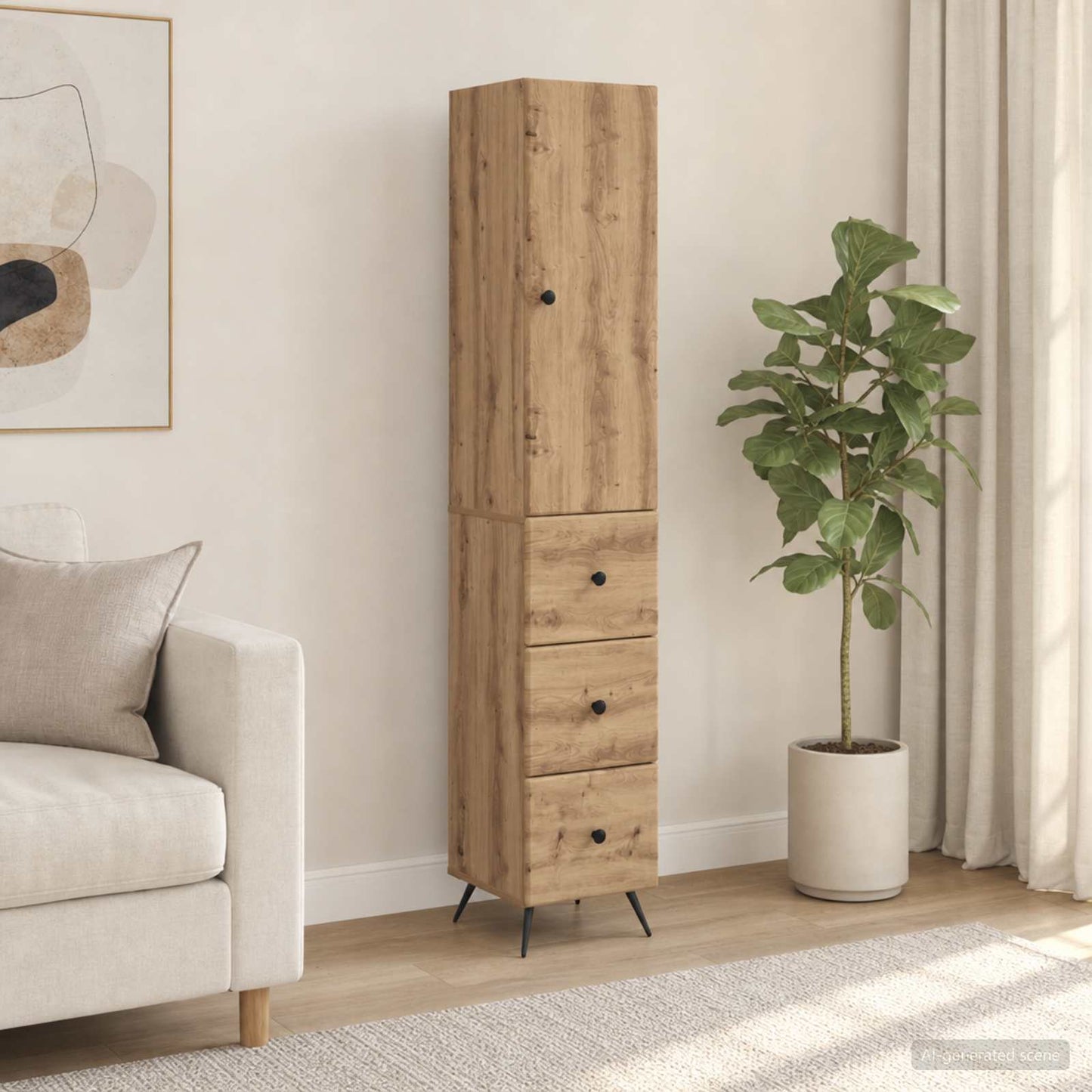 vidaXL Cabinet Set 2 pcs Artisan Oak 34.5 x 34.5 x 90 cm