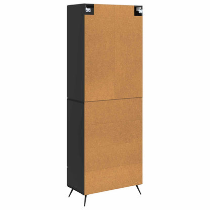 vidaXL Cabinet Set 2 pcs Black Engineered Wood