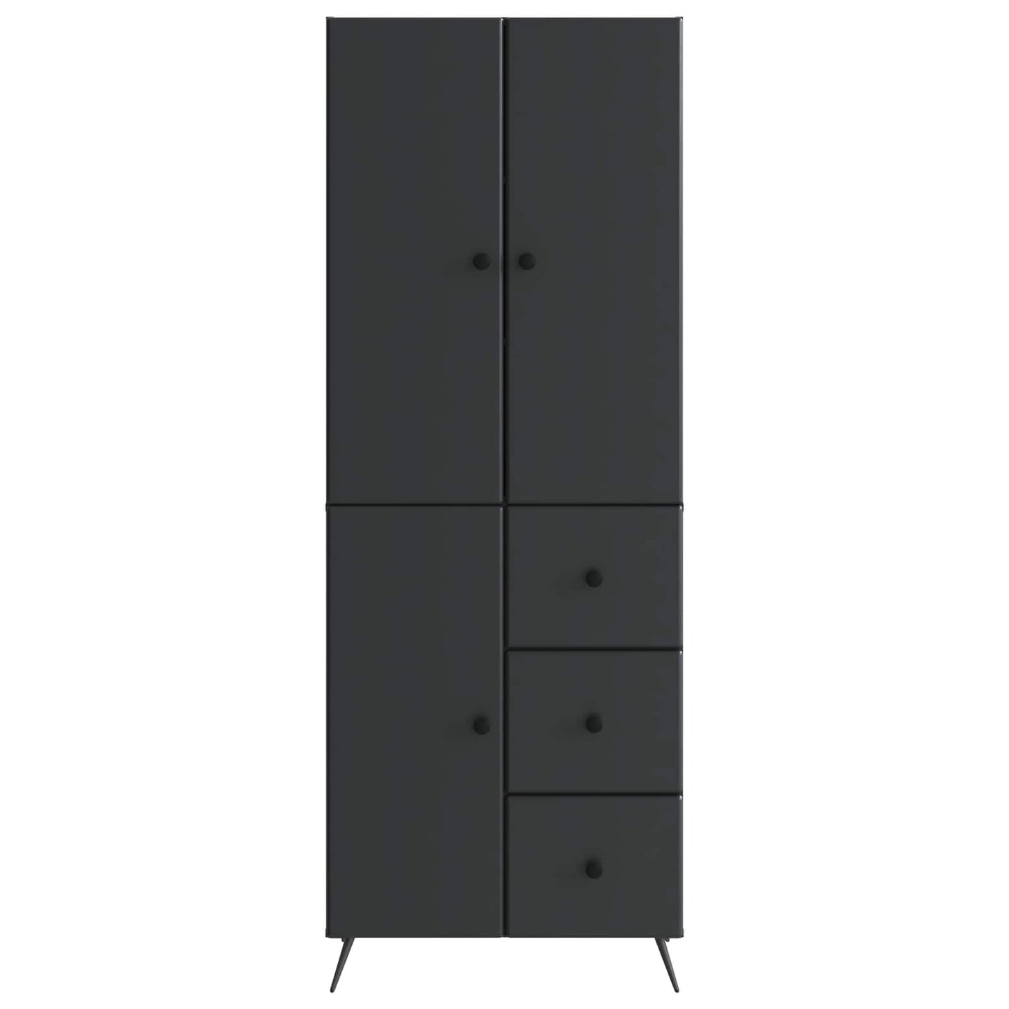 vidaXL Cabinet Set 2 pcs Black Engineered Wood