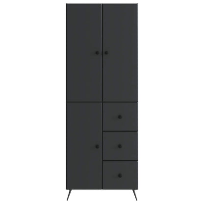 vidaXL Cabinet Set 2 pcs Black Engineered Wood