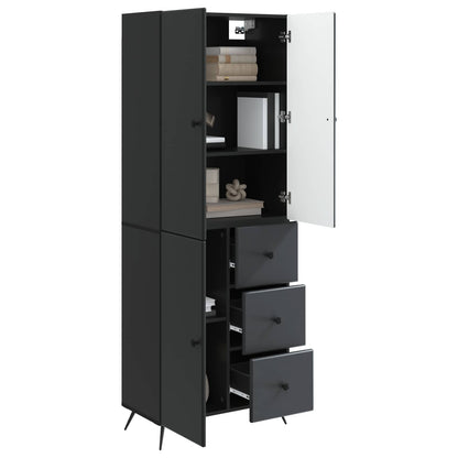 vidaXL Cabinet Set 2 pcs Black Engineered Wood