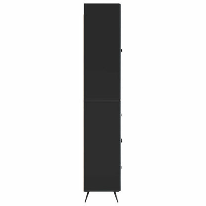 vidaXL Cabinet Set 2 pcs Black Engineered Wood