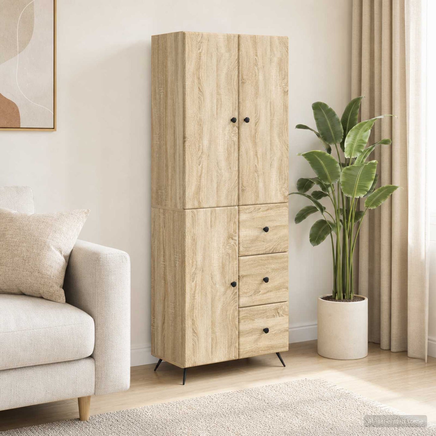 vidaXL Cabinet Set 2 pcs Sonoma Oak Engineered Wood