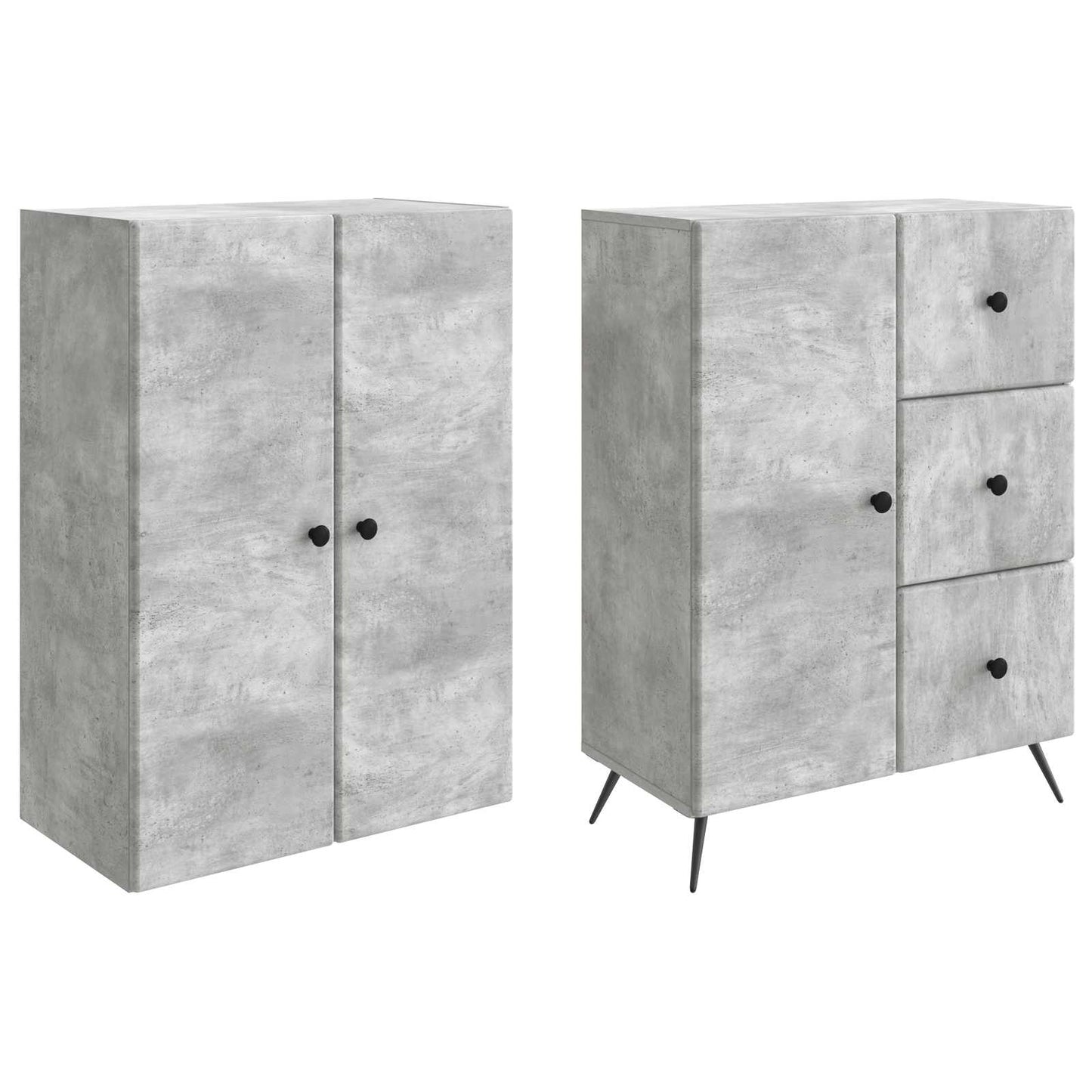 vidaXL Cabinet Set 2 pcs Concrete Grey Engineered Wood