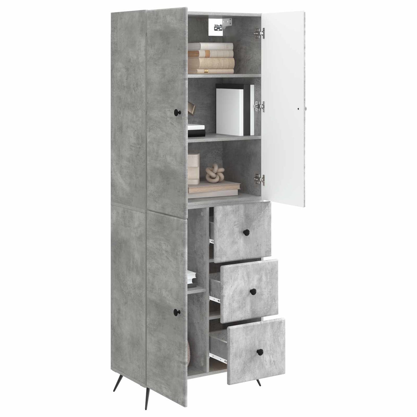 vidaXL Cabinet Set 2 pcs Concrete Grey Engineered Wood