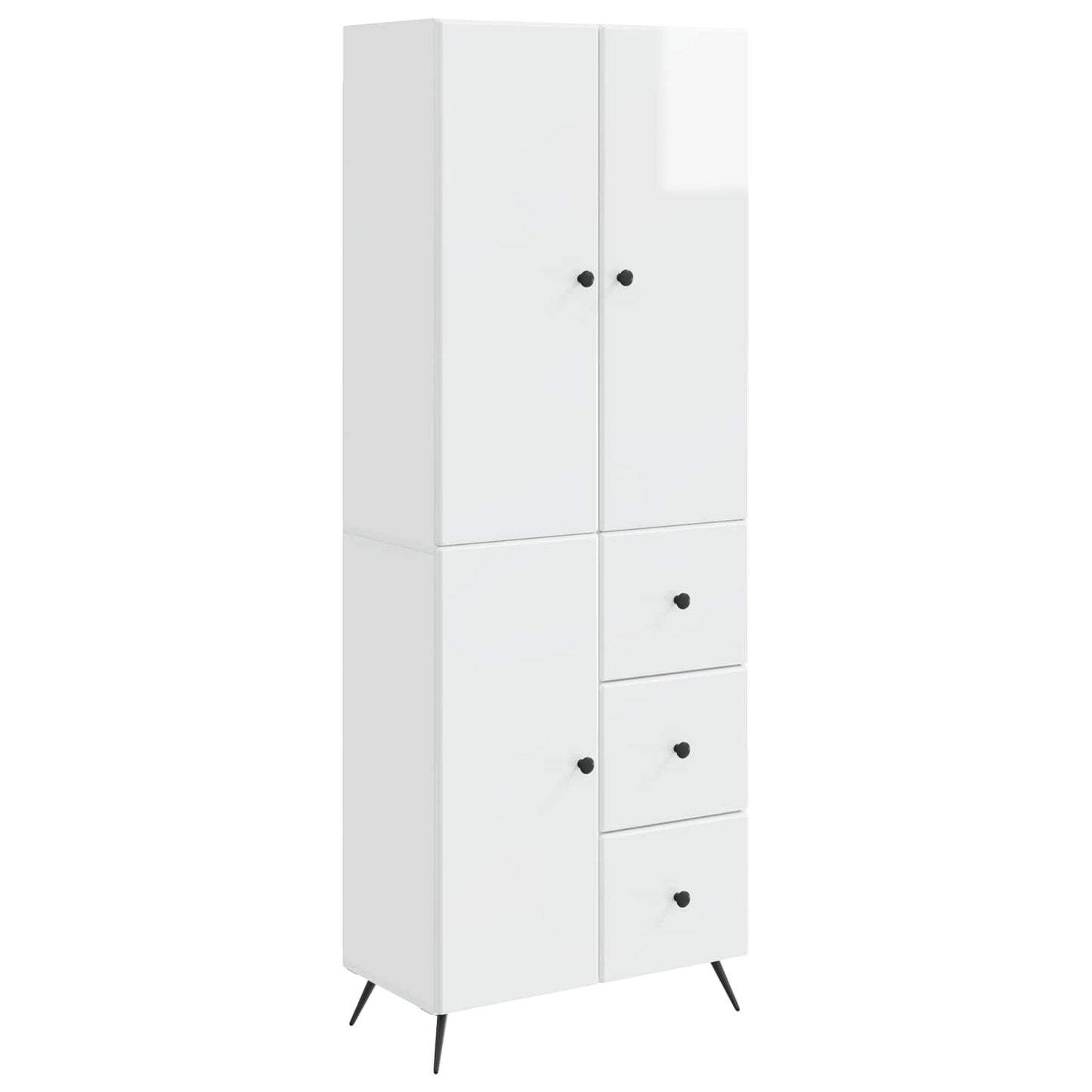 vidaXL Cabinet Set 2 pcs High Gloss White Engineered Wood
