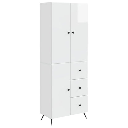 vidaXL Cabinet Set 2 pcs High Gloss White Engineered Wood