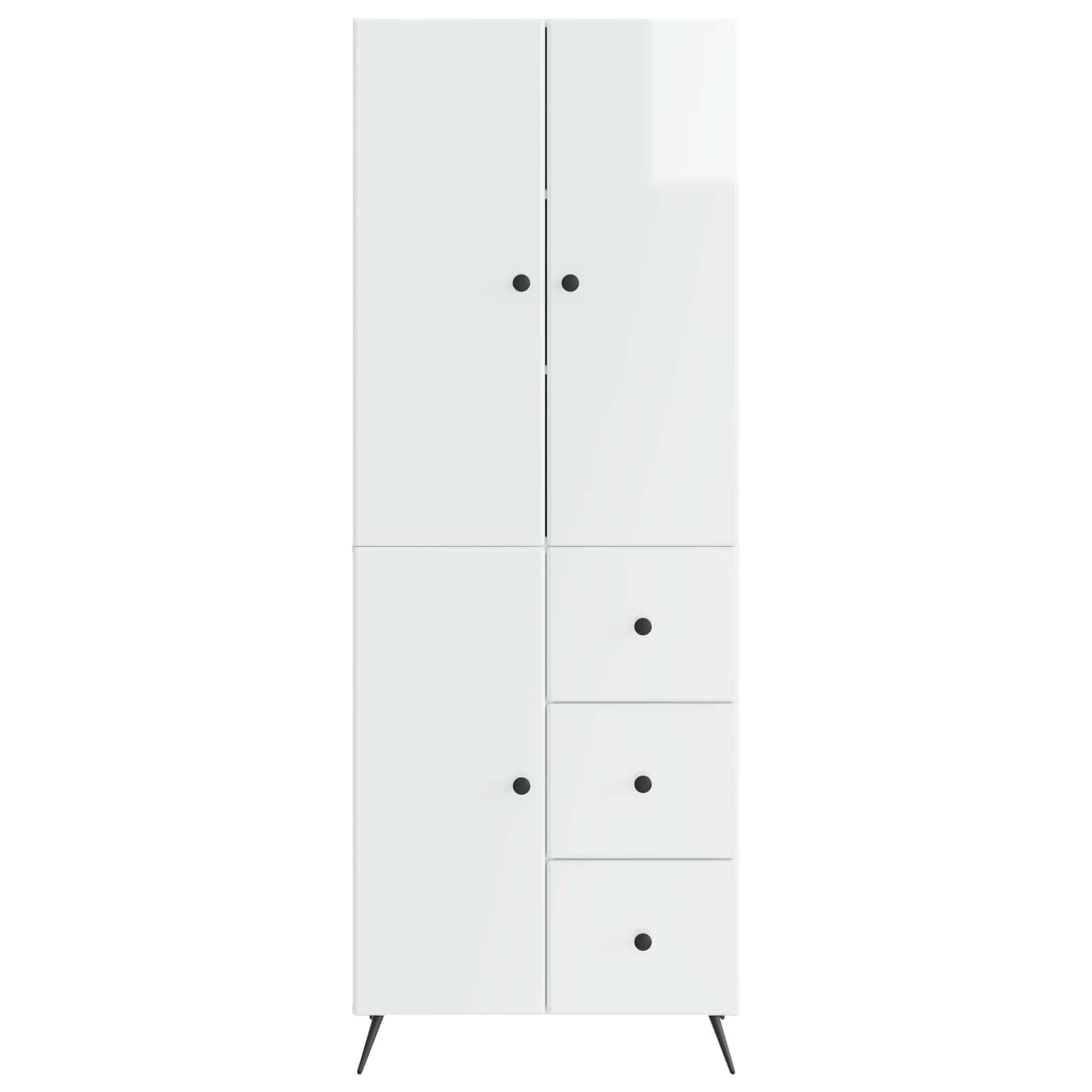vidaXL Cabinet Set 2 pcs High Gloss White Engineered Wood