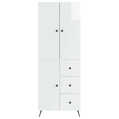 vidaXL Cabinet Set 2 pcs High Gloss White Engineered Wood