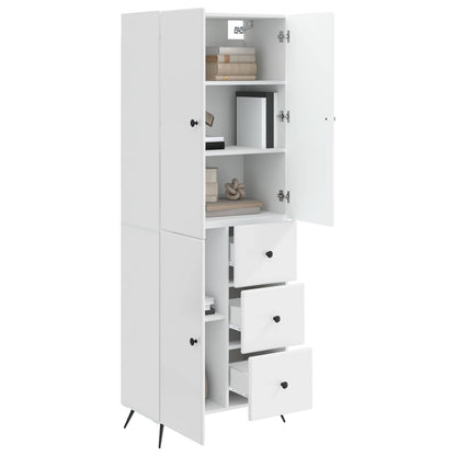 vidaXL Cabinet Set 2 pcs High Gloss White Engineered Wood