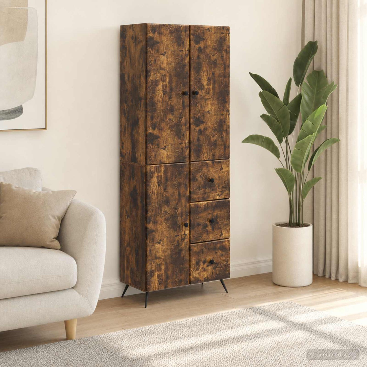 vidaXL Cabinet Set 2 pcs Smoked Oak Engineered Wood