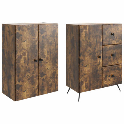 vidaXL Cabinet Set 2 pcs Smoked Oak Engineered Wood