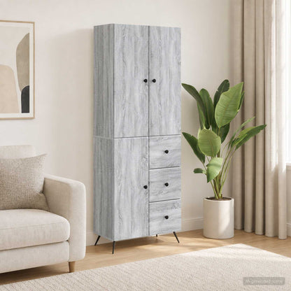 vidaXL Cabinet Set 2 pcs Grey Sonoma Engineered Wood
