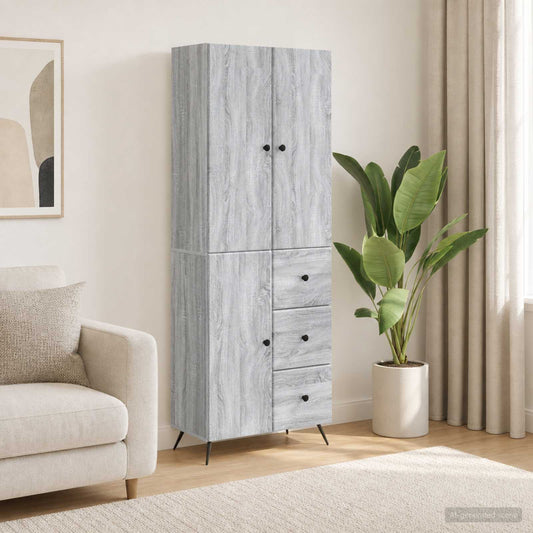 vidaXL Cabinet Set 2 pcs Grey Sonoma Engineered Wood