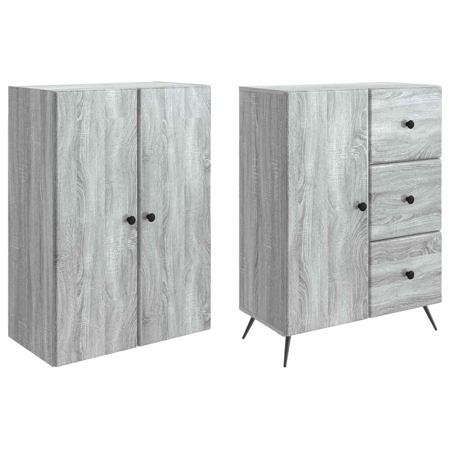 vidaXL Cabinet Set 2 pcs Grey Sonoma Engineered Wood