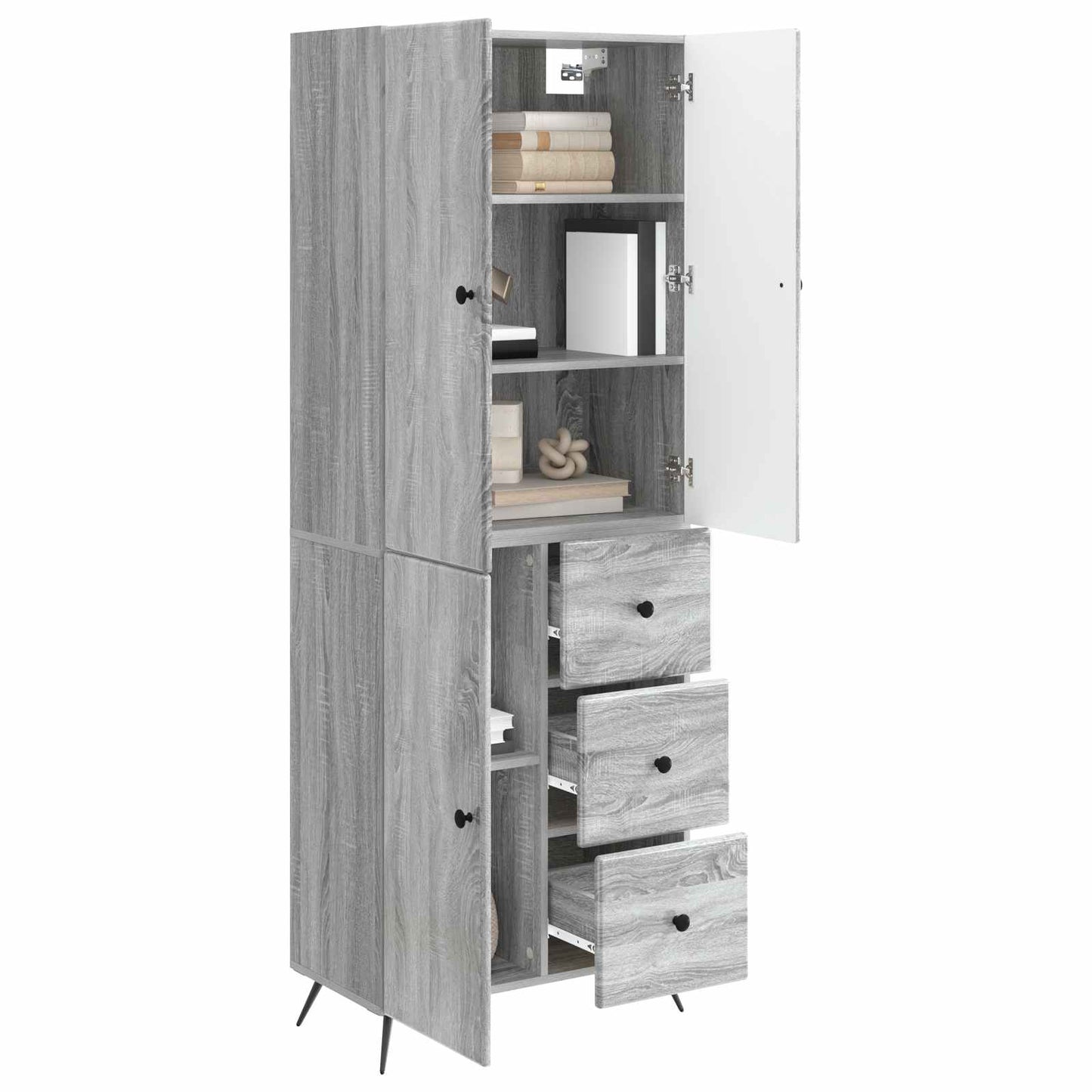 vidaXL Cabinet Set 2 pcs Grey Sonoma Engineered Wood