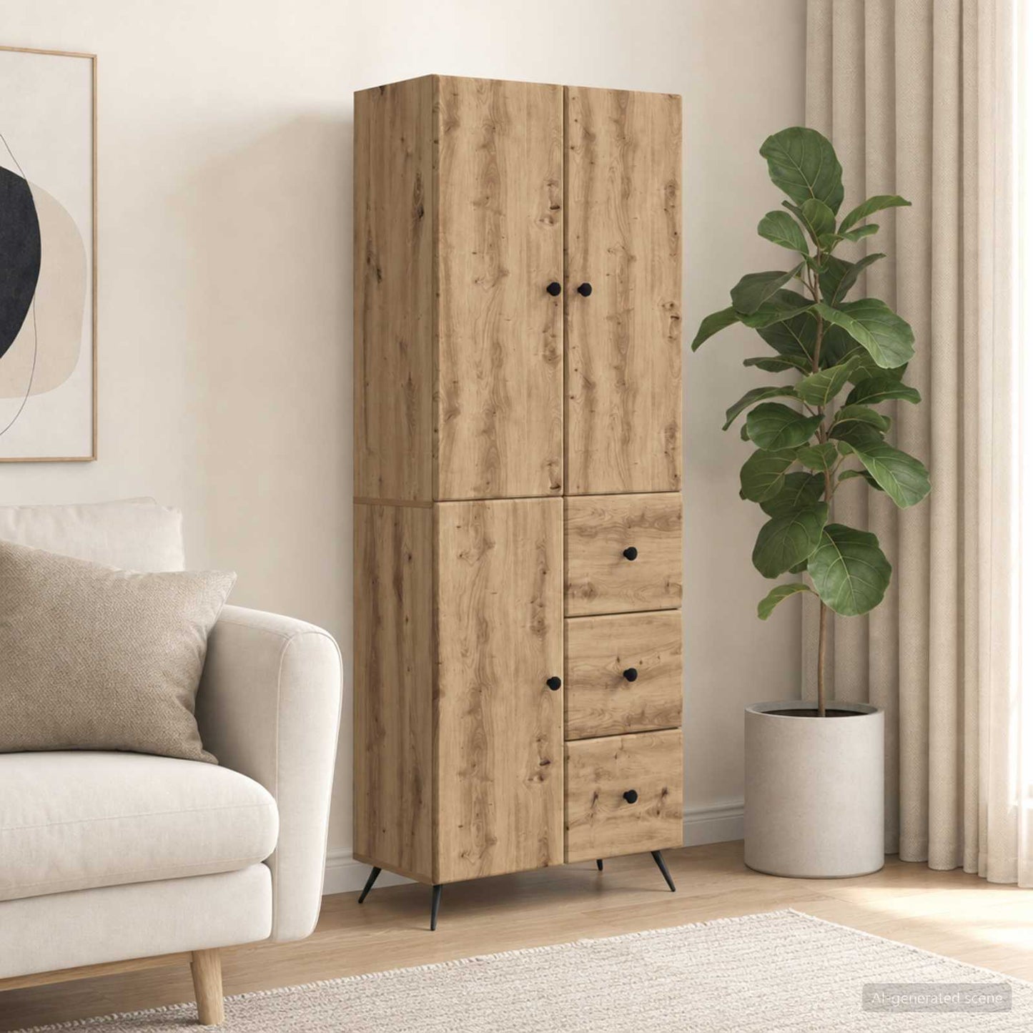 vidaXL Cabinet Set 2 pcs Artisan Oak Engineered Wood