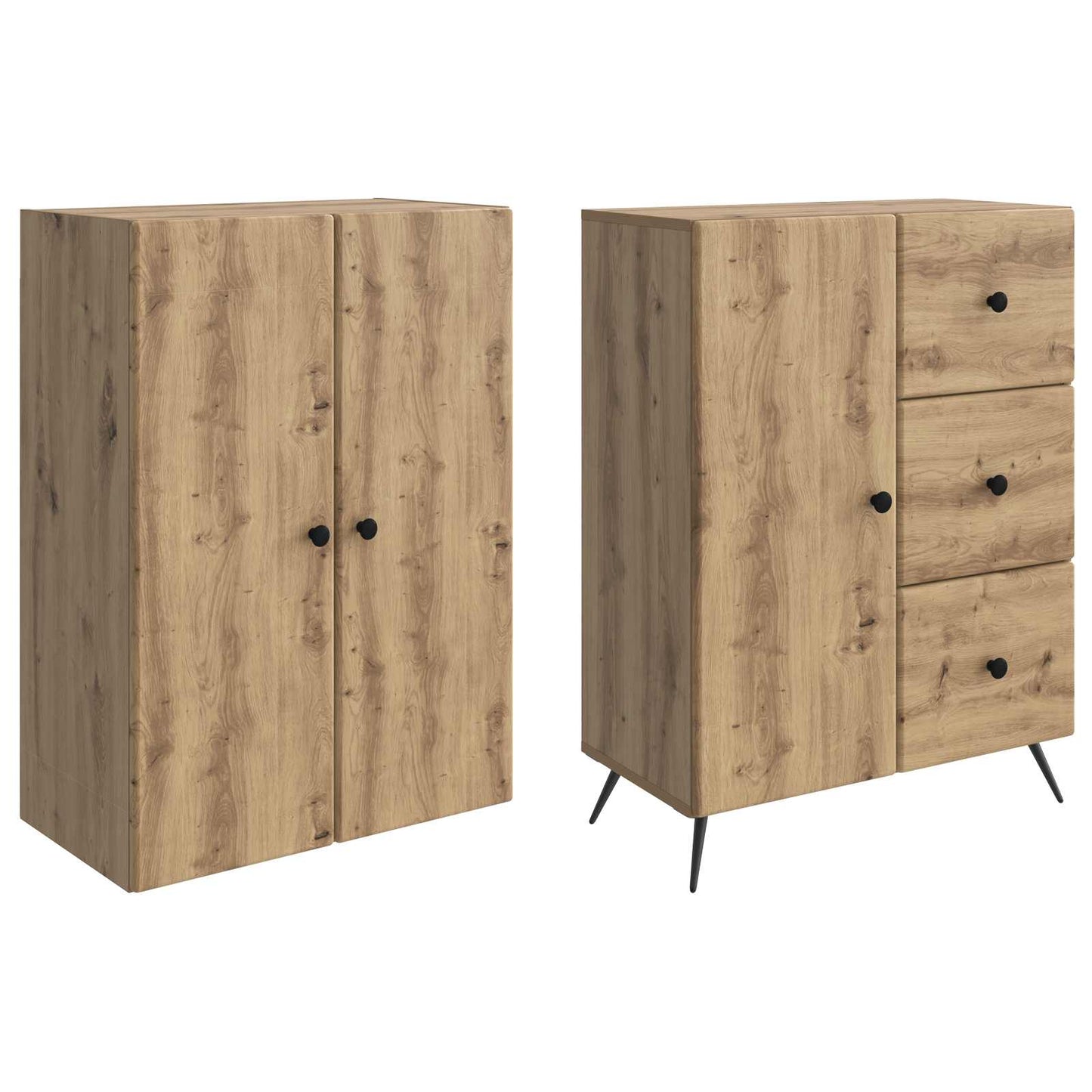 vidaXL Cabinet Set 2 pcs Artisan Oak Engineered Wood