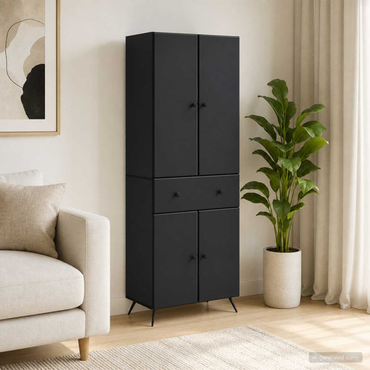 vidaXL 2 pcs Black