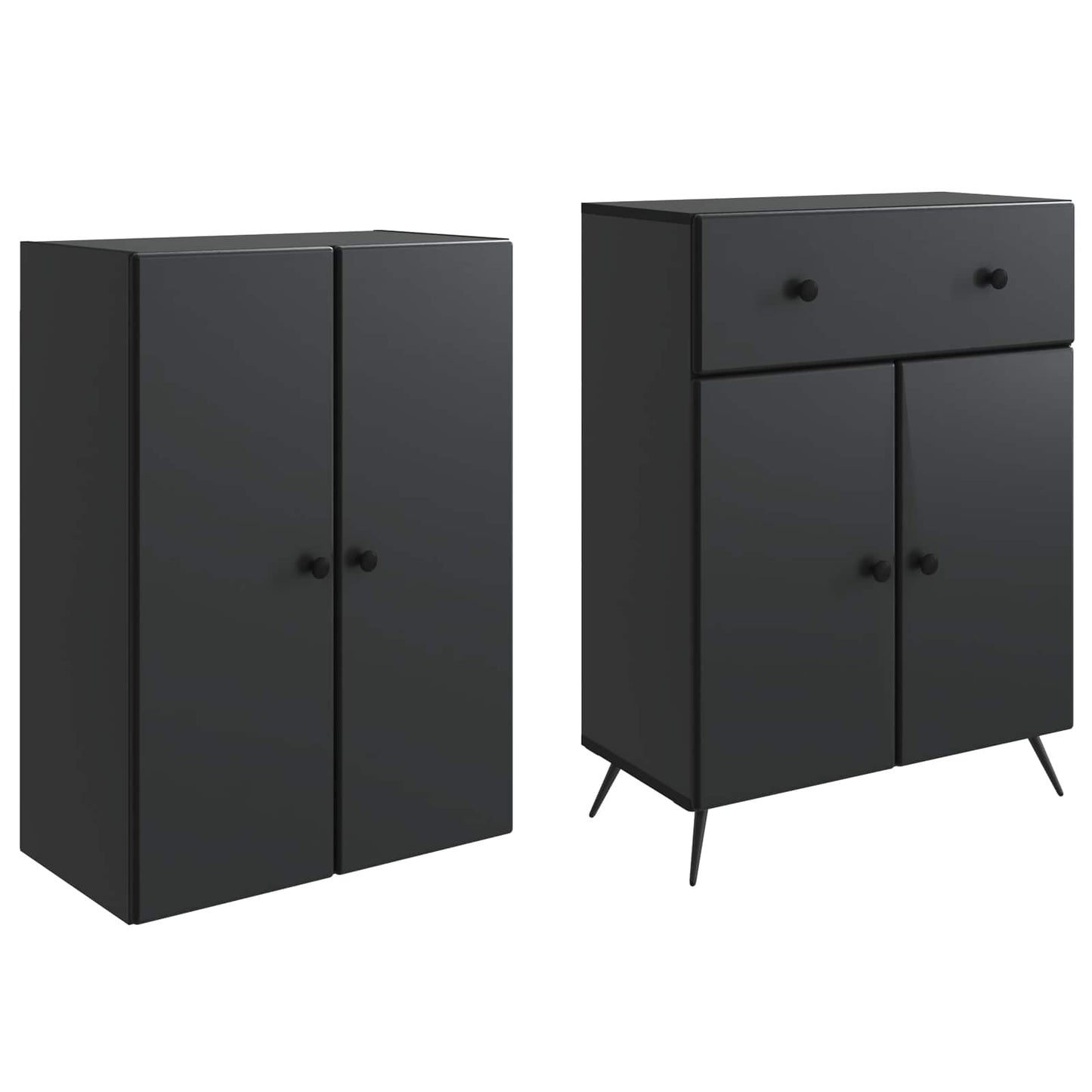 vidaXL 2 pcs Black